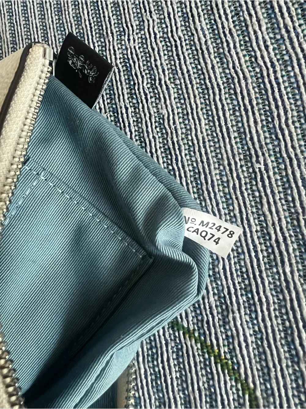 Coach New York Cream Wristlet with Blue Logo 2024 - Picture 5 of 9